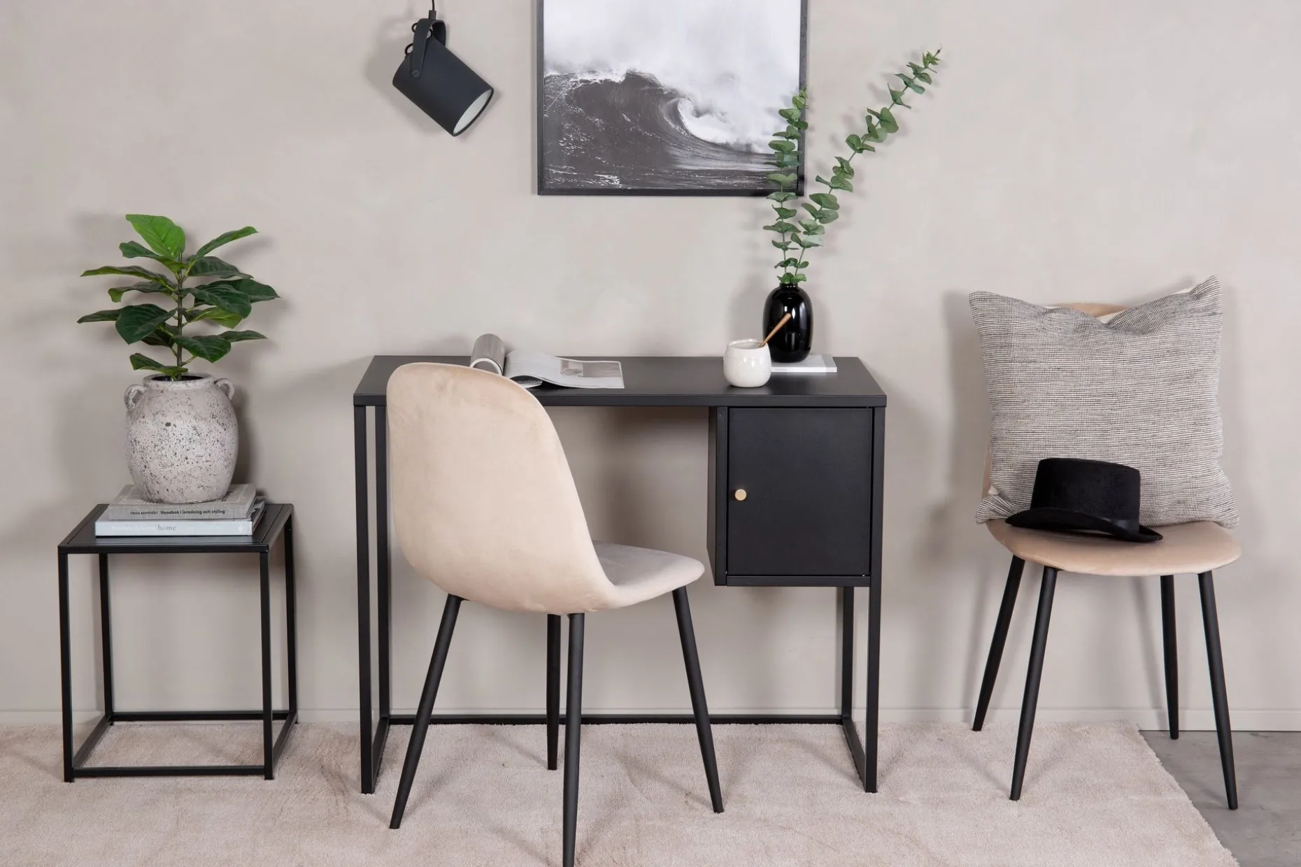 Bakal Skrivebord 95 cm med Oppbevaring Skap