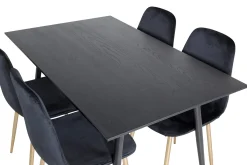 Balisa Spisegruppe 120 cm inkl. 4 Pontus Fløyelsstoler