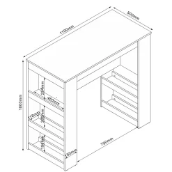 Barbord HOME4YOU Hannes 110x50x100 cm Rustikk melamin