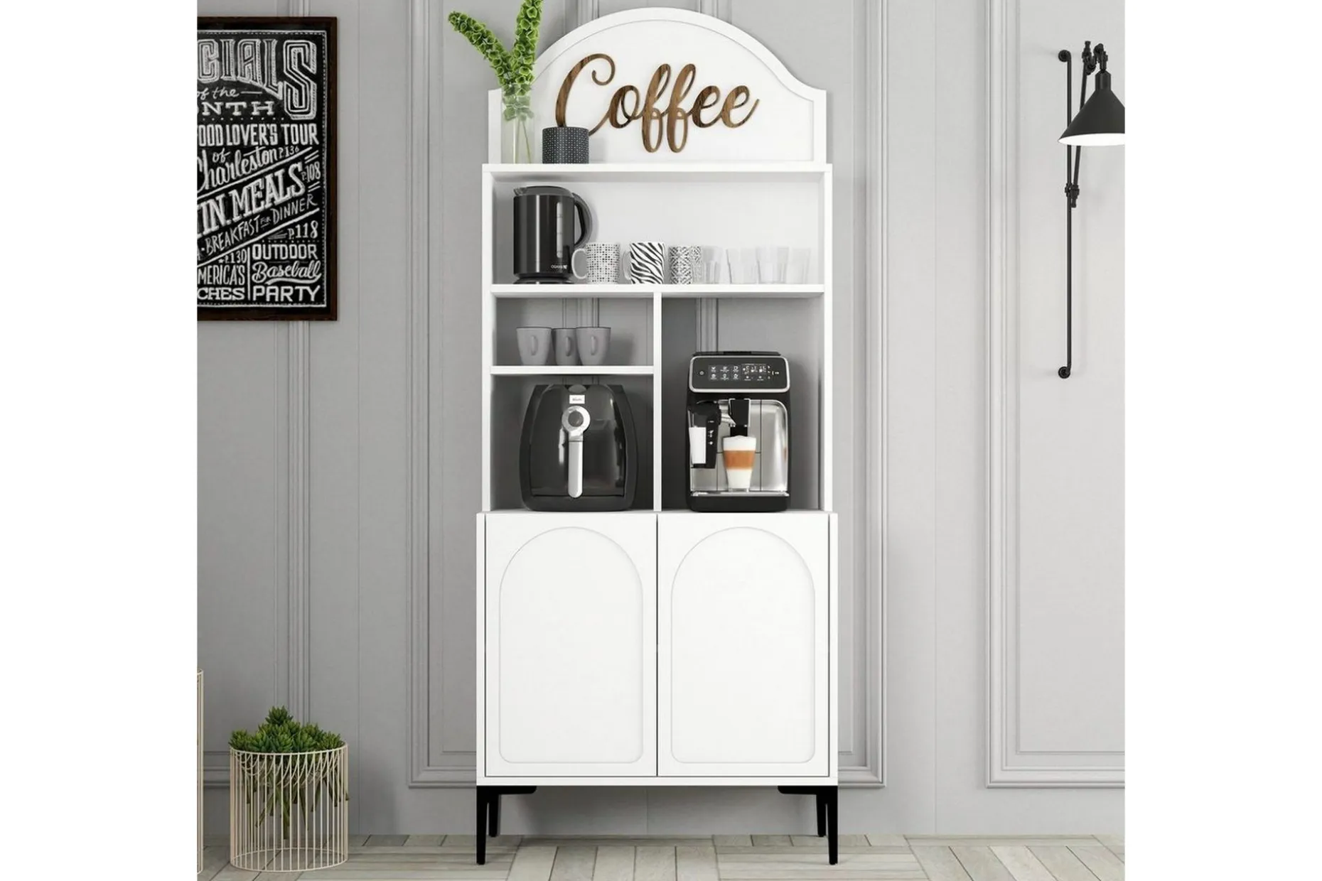 Bar Kaffeskap Hazim To Hvit / Svart