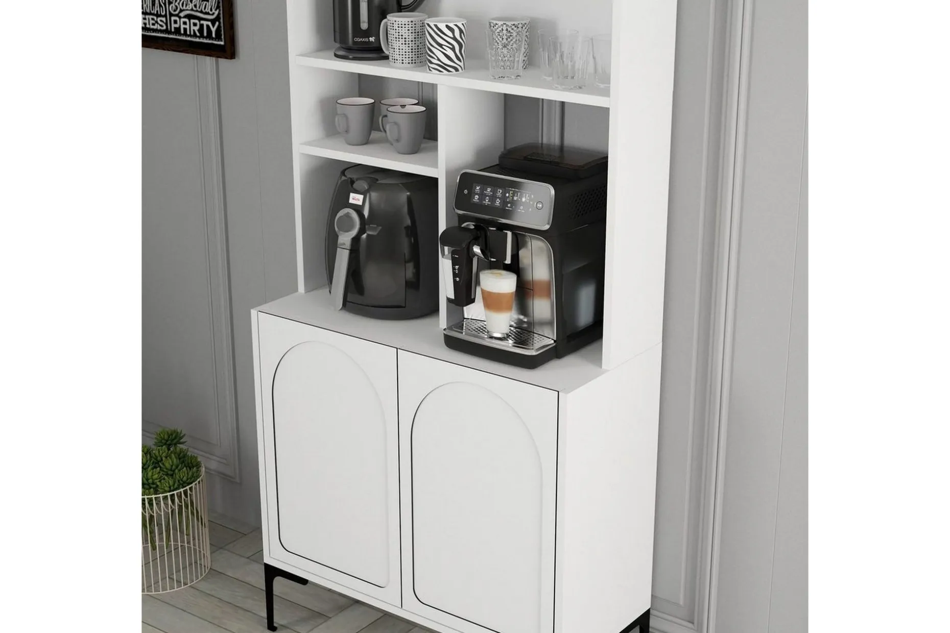 Bar Kaffeskap Hazim To Hvit / Svart