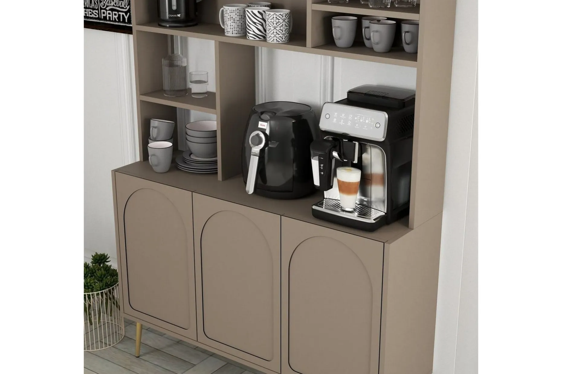 Bar Kaffeskap Hazim Tre Atlas / Gull