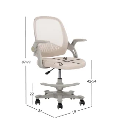 Barneskrivebordsstol HOME4YOU Emmy med fotskammel Beige