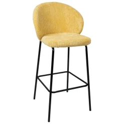 Barstol HOME4YOU Ziva Gul Cordfløyel