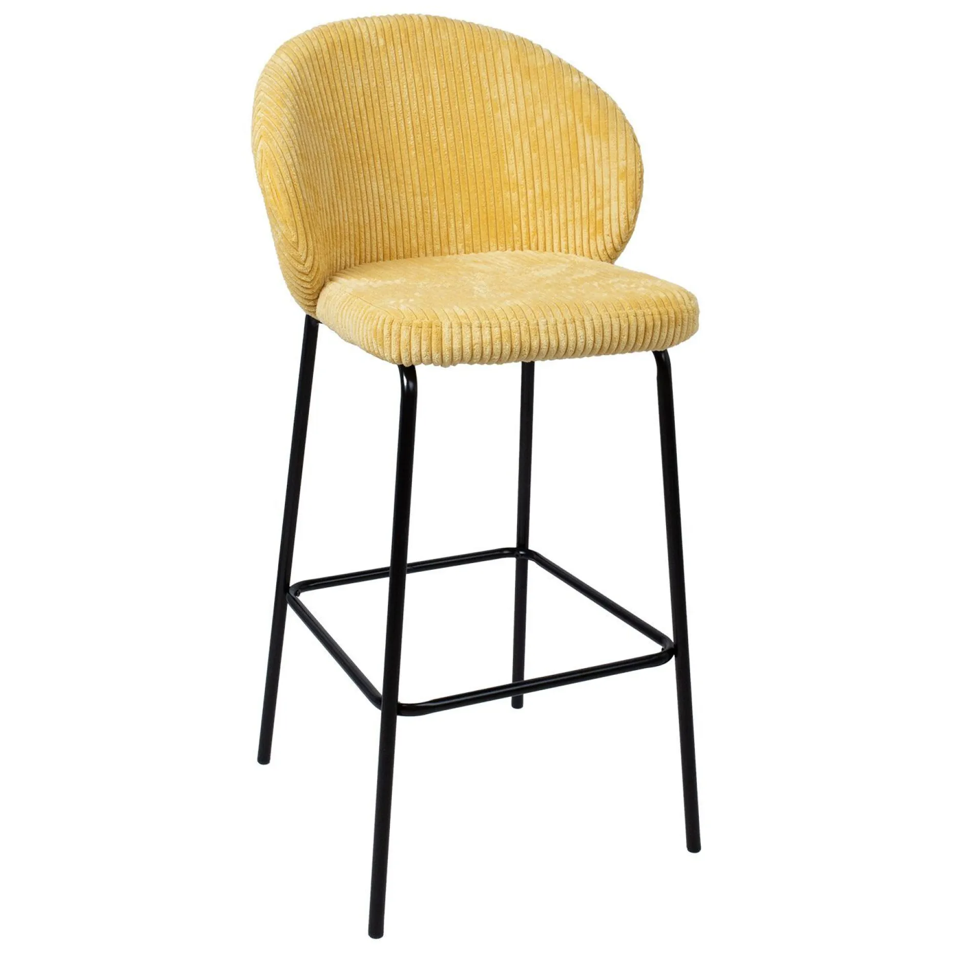 Barstol HOME4YOU Ziva Gul Cordfløyel