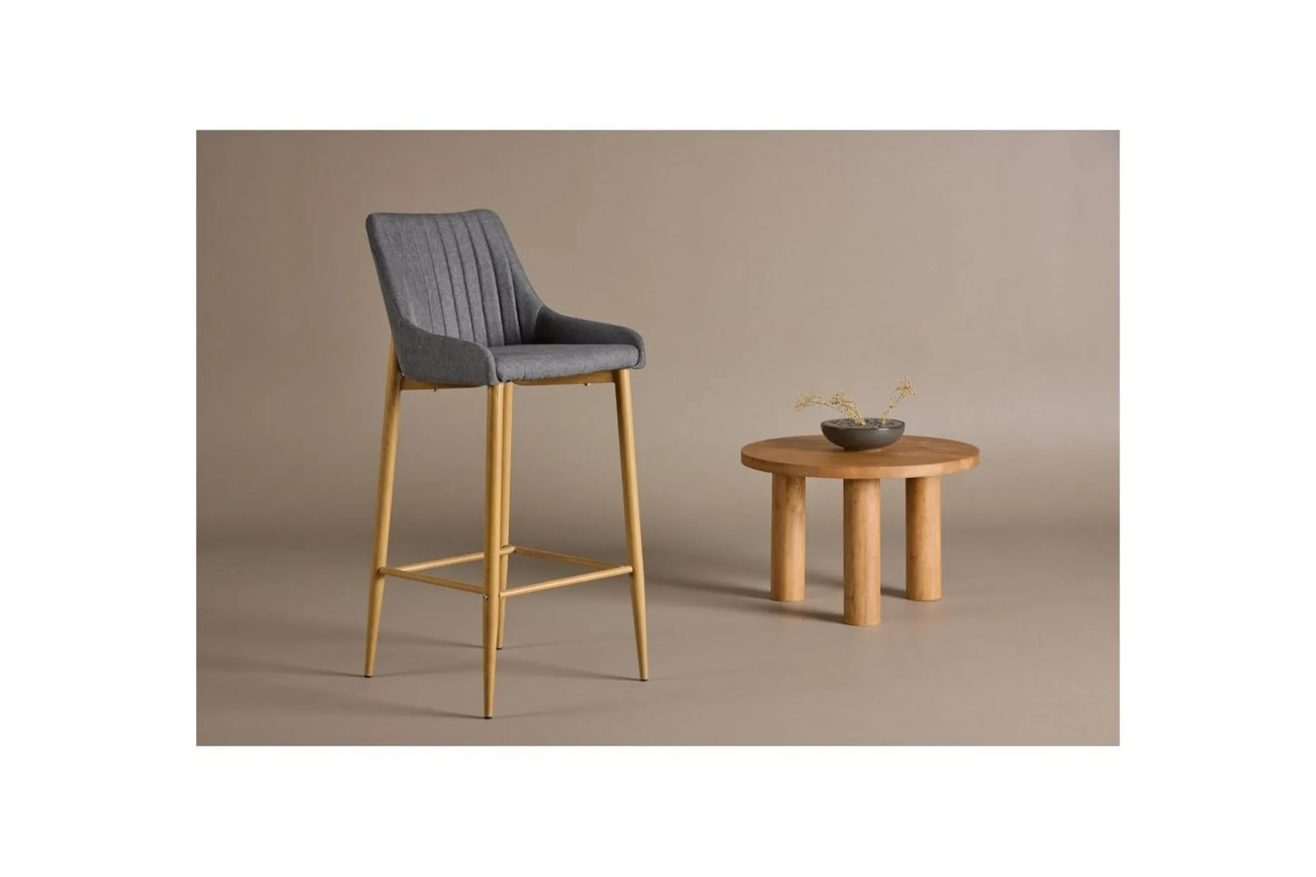 Barstol Plaza 2-pack Natur/Mørkgrå