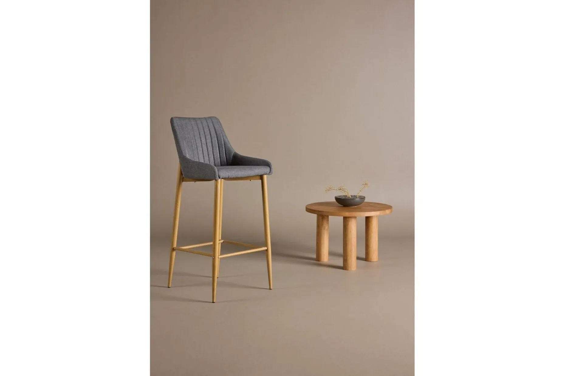 Barstol Plaza 2-pack Natur/Mørkgrå