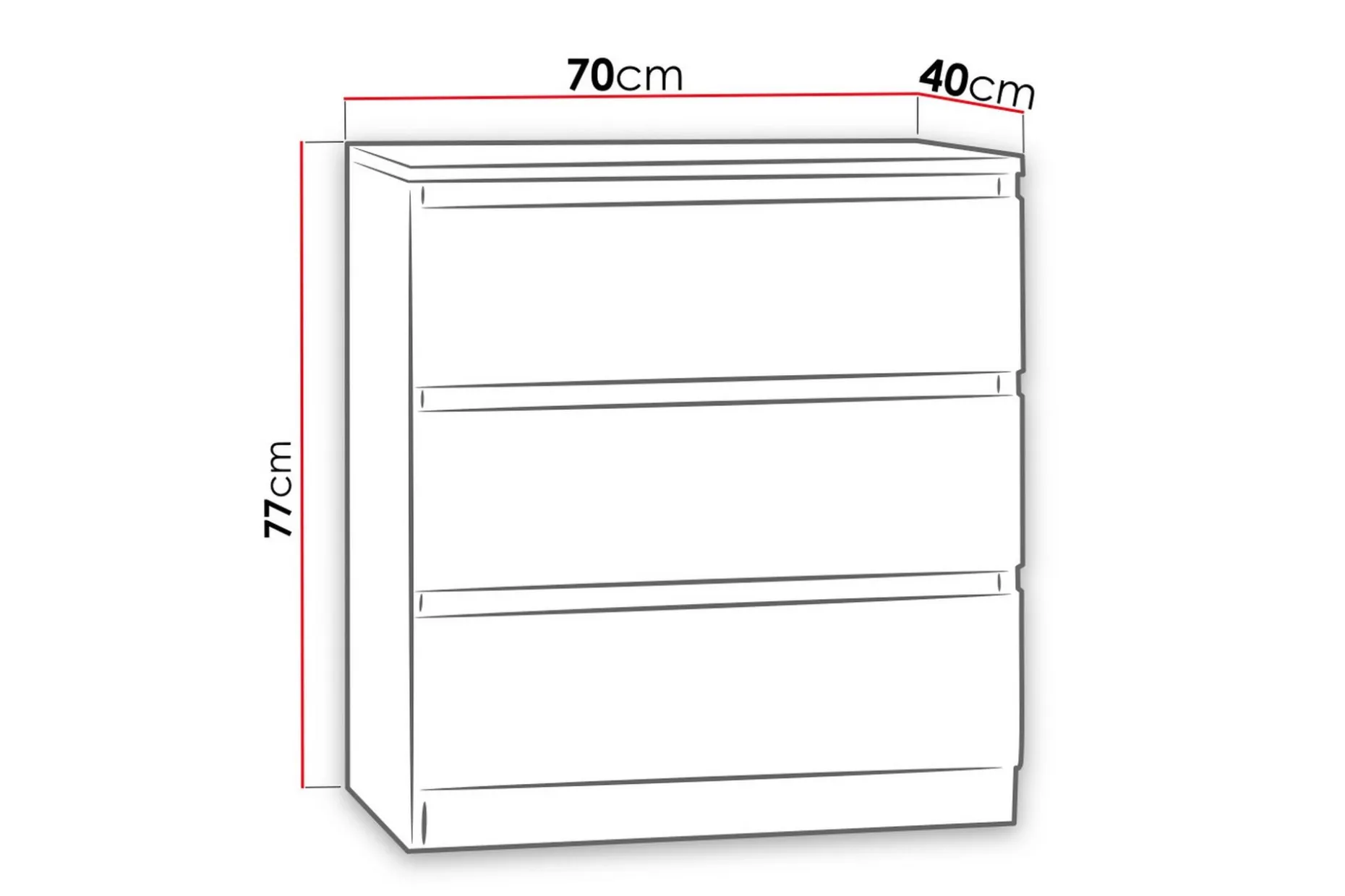 Basildon Kommode 70x40x77 cm