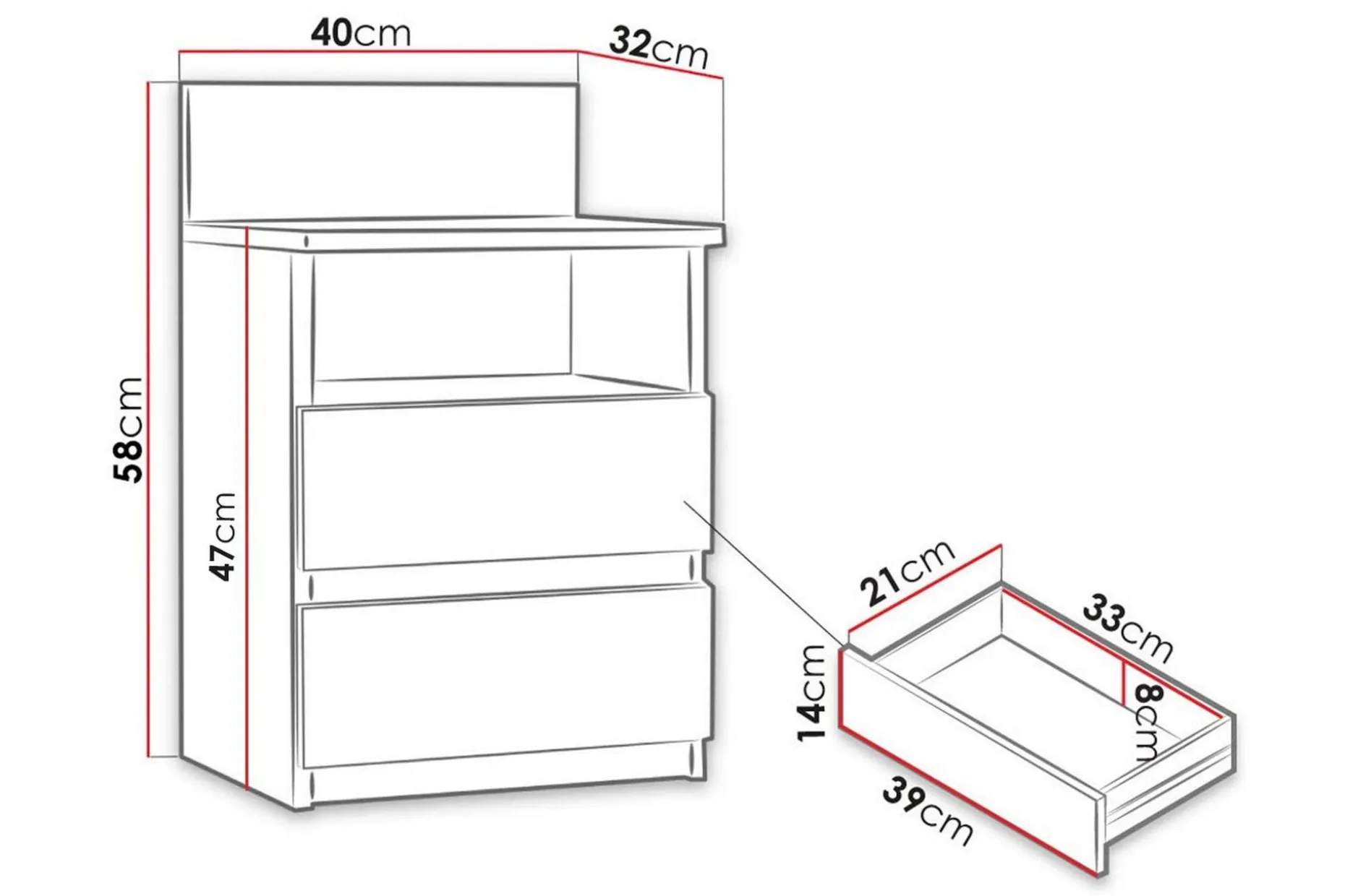 Basildon Oppbevaringsskap 33 cm