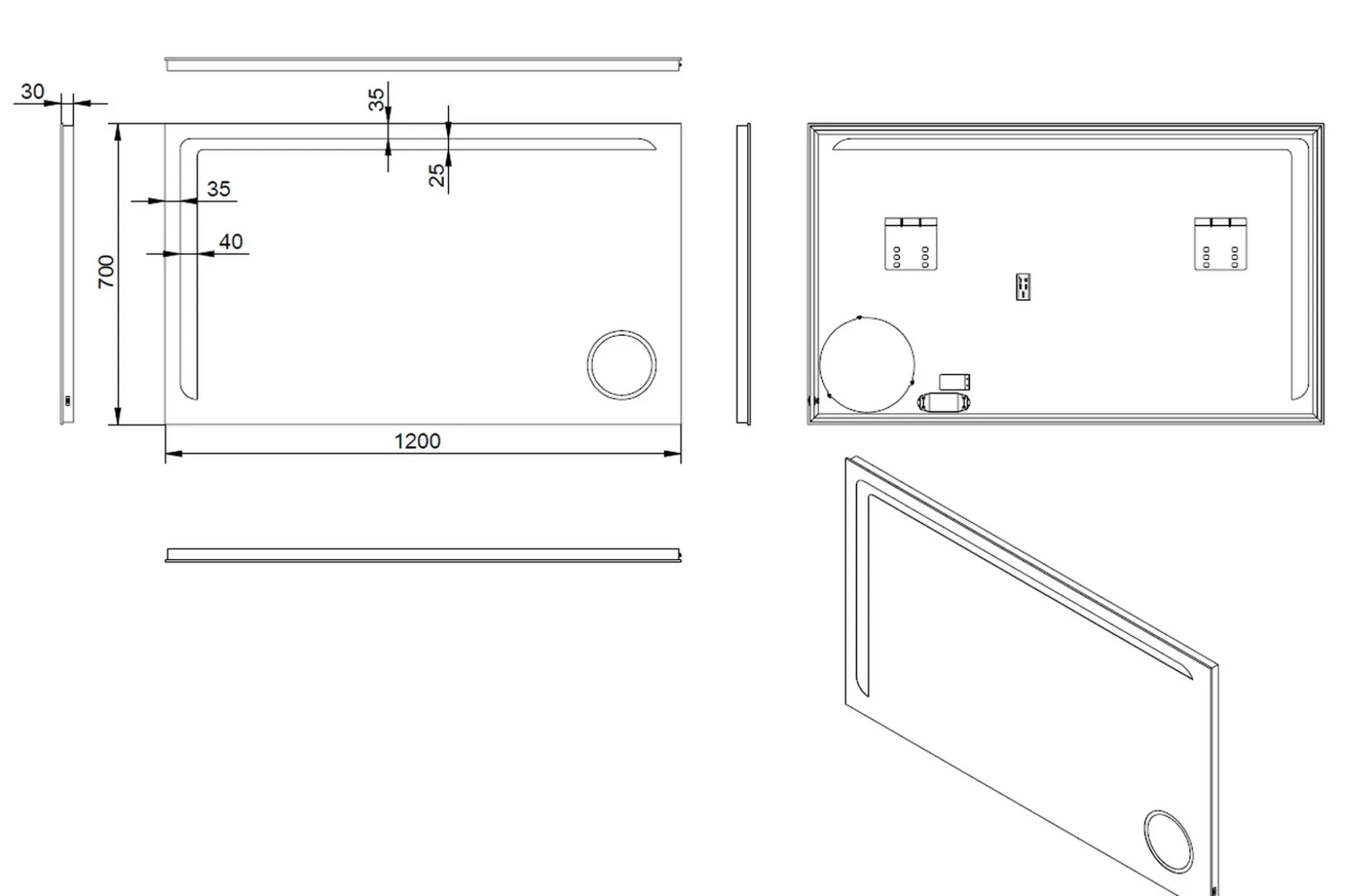Basketorp Speil 120x70 cm