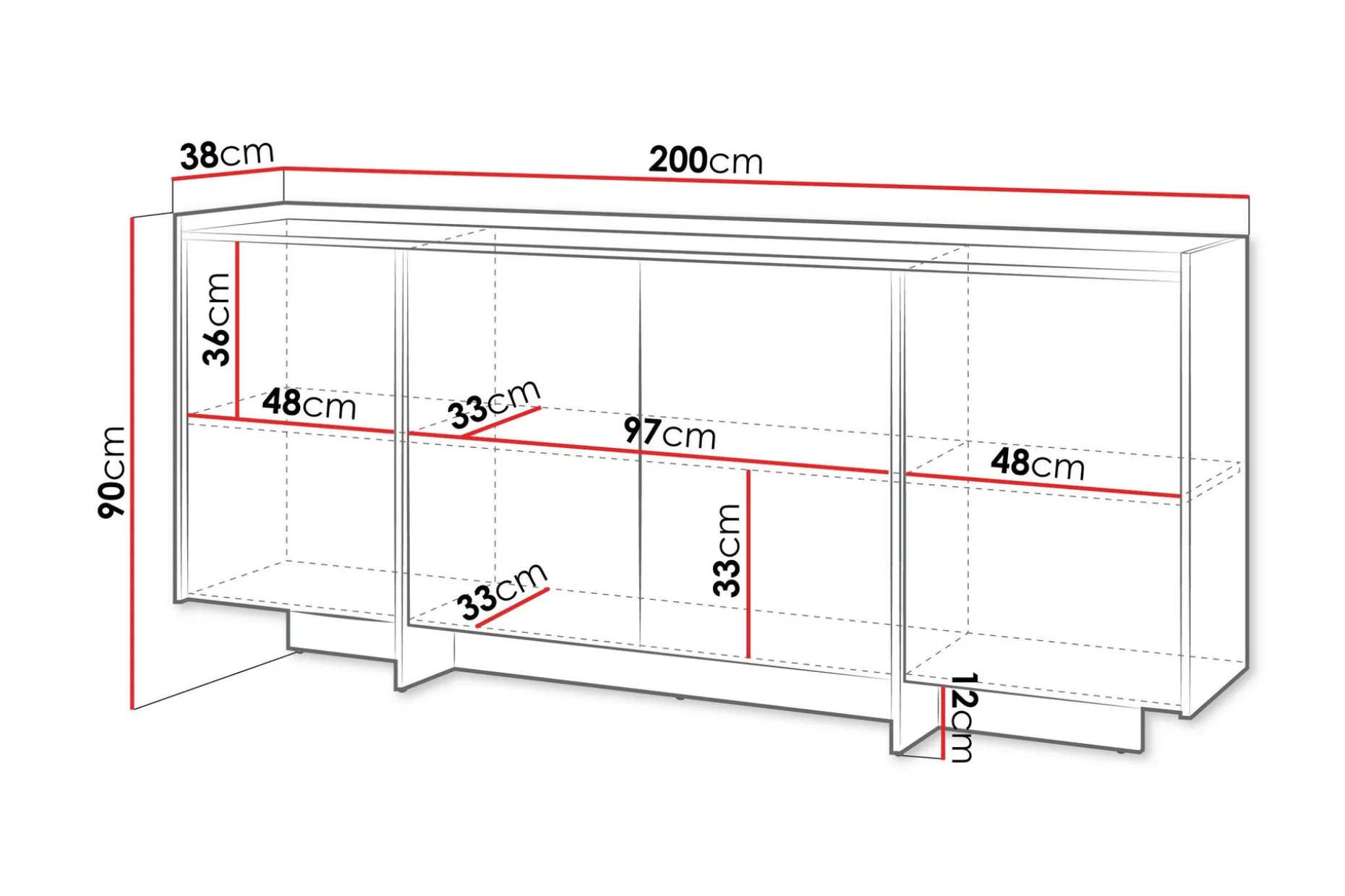 Bellia Skjenk 200x38 cm