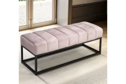 Benke Wohnling fløyelstrukket moderne quiltet elegant metallramme Rosa