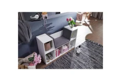 Benke Wohnling Melaminbelagt Sponplate Polstret Sitteplass Oppbevaringsplass Moderne