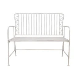 Benk HOME4YOU Jasmine 103x50x93 cm Antikkhvitt metall