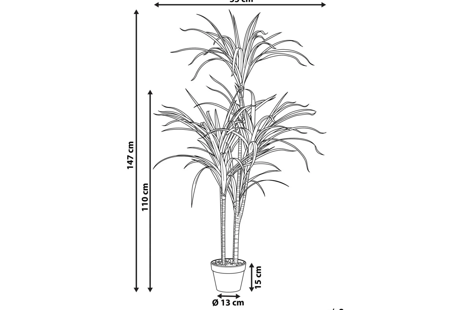 Berden Kunstig potteplante 147 cm Dracaena anita