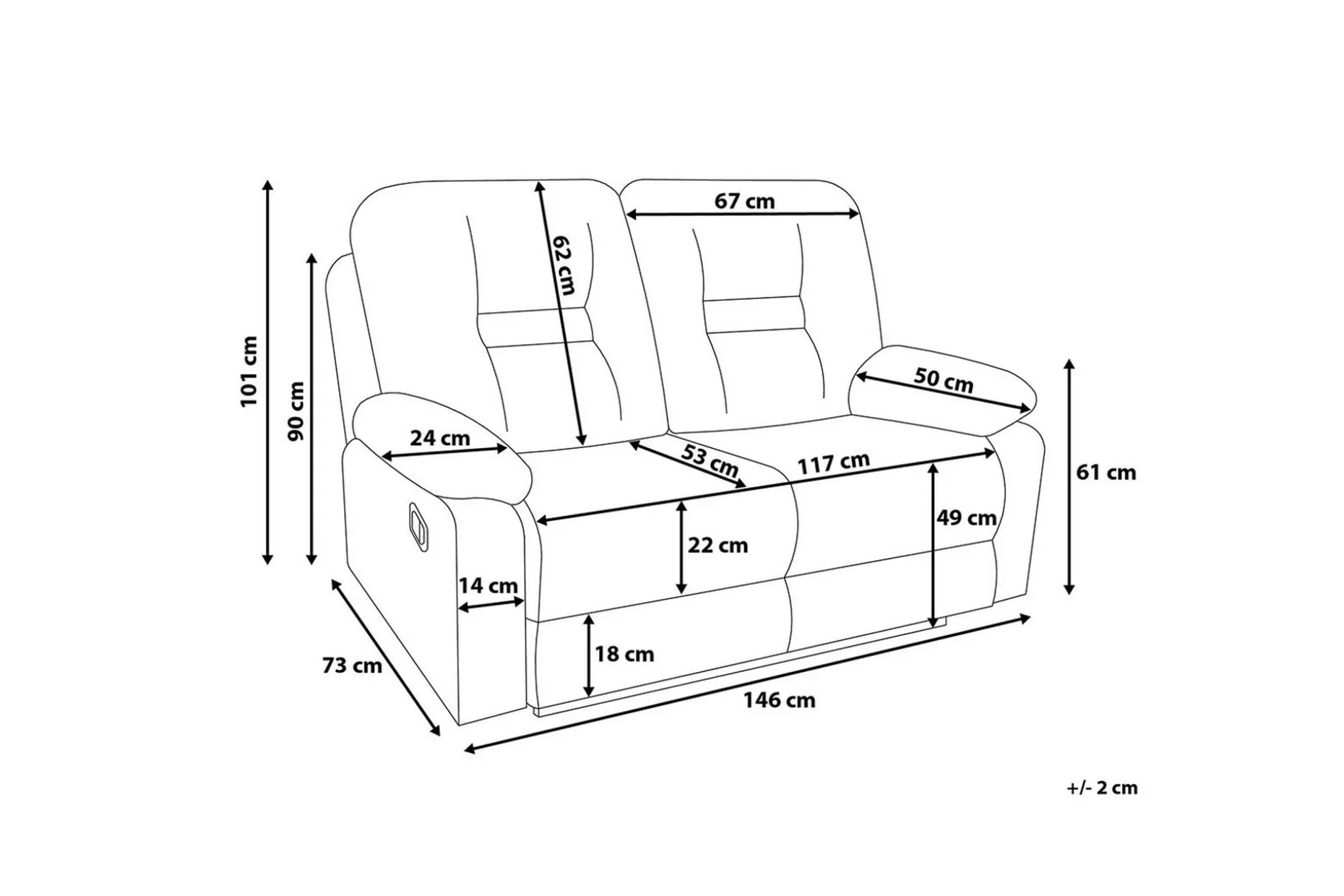 Bergen Sofa 2-seter