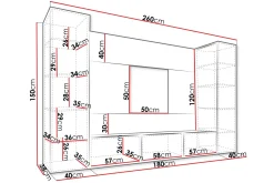 Bernice Tv-Skap 260x38 cm