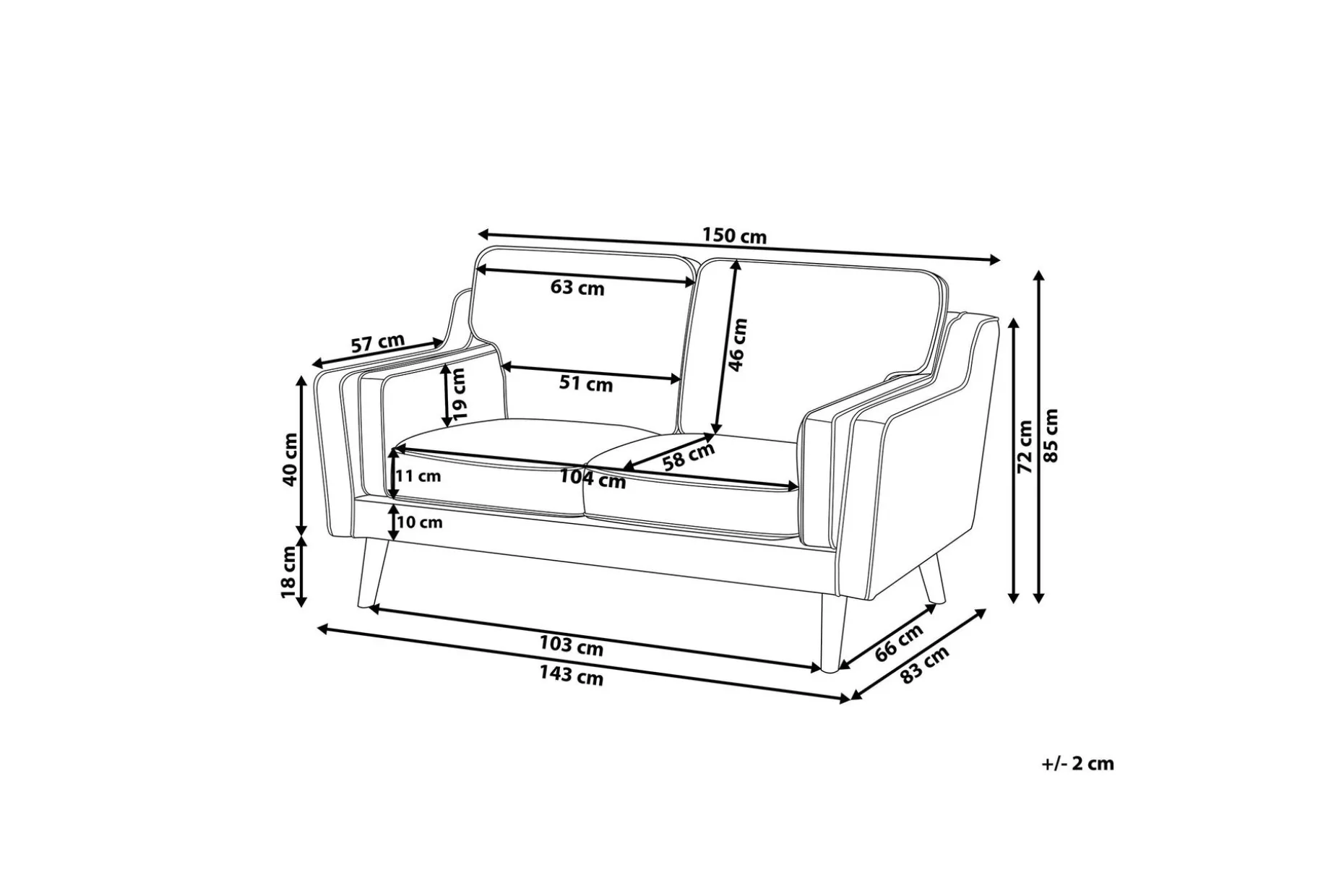 Bertha Sofa 2-seter
