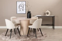 Biana Spisegruppe 110 cm Rund inkl. 4 Valera Cordfløyelstole