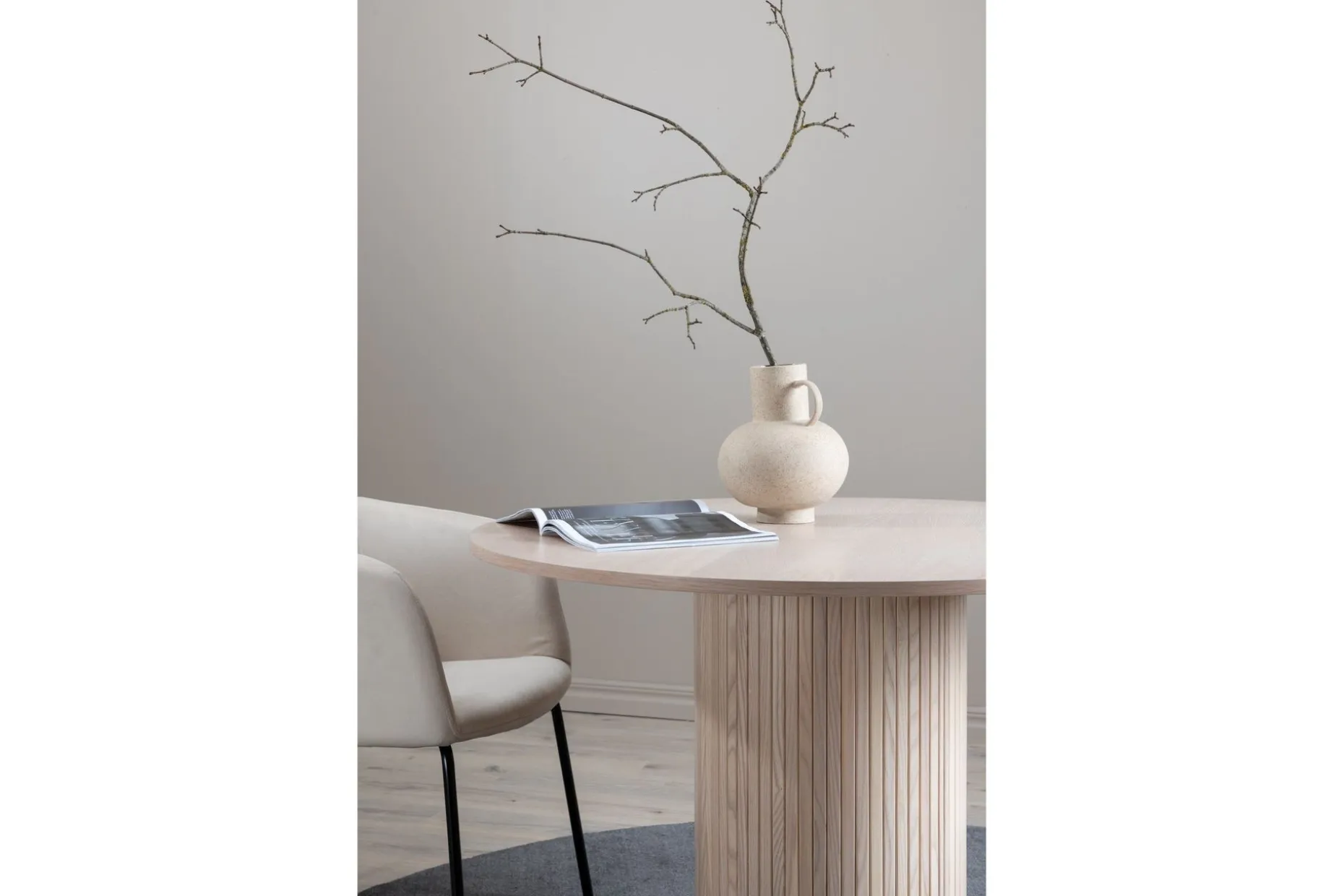 Bianca Spisebord 110 cm Rundt Beige
