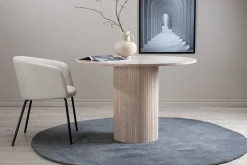 Bianca Spisebord 110 cm Rundt Beige