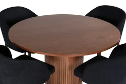 Bianca Spisegruppe 110 cm Rund med 4 Arch Stoler