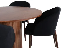 Bianca Spisegruppe 110 cm Rund med 4 Arch Stoler