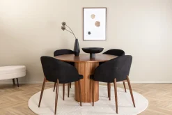 Bianca Spisegruppe 110 cm Rund med 4 Arch Stoler