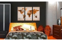 Bilde Map Of The World Desert Storm Triptych 120x80