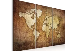Bilde World Map Brown Texture 120x80