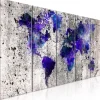 Bilde World Map Ink Blots 5 Parts Narrow 225x90