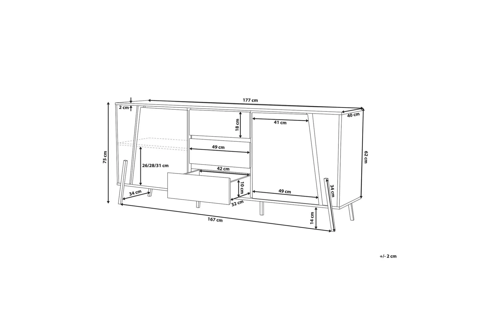 Blackpool Konsollbord 177 cm