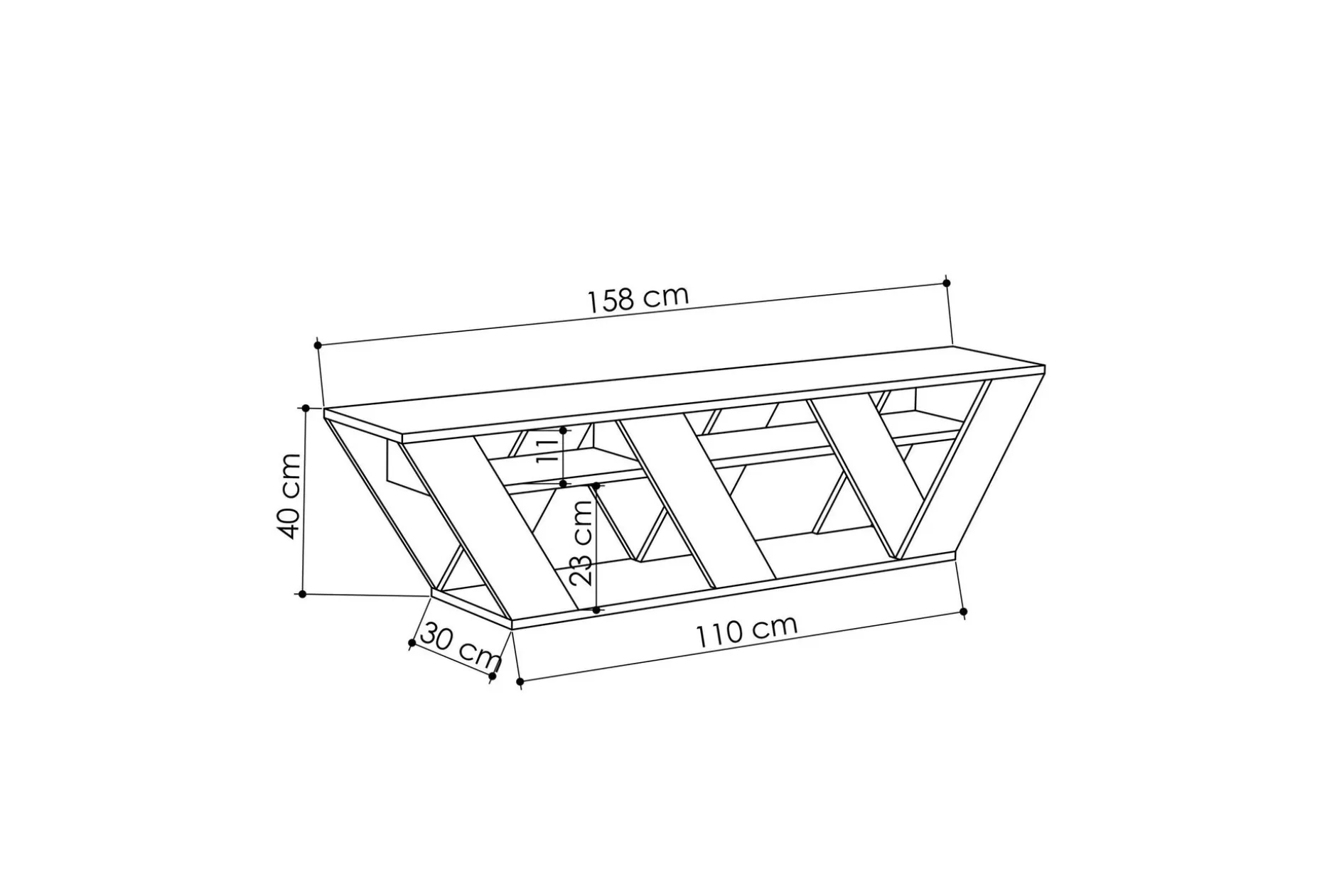 Bodsjö TV-Benk 158 cm