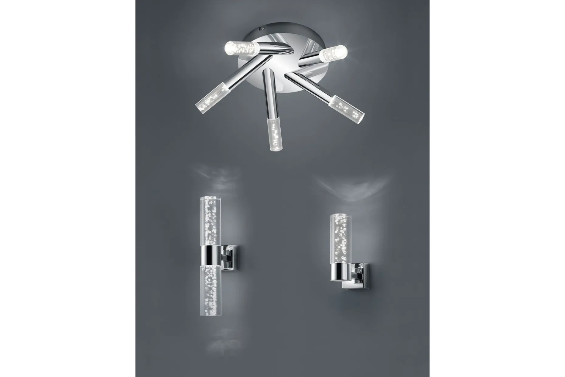 Bolsa H2O LED Plafond Rund Krom / Glass IP44