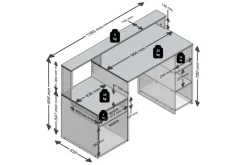 Bolton Skrivebord 139 cm med Oppbevaring