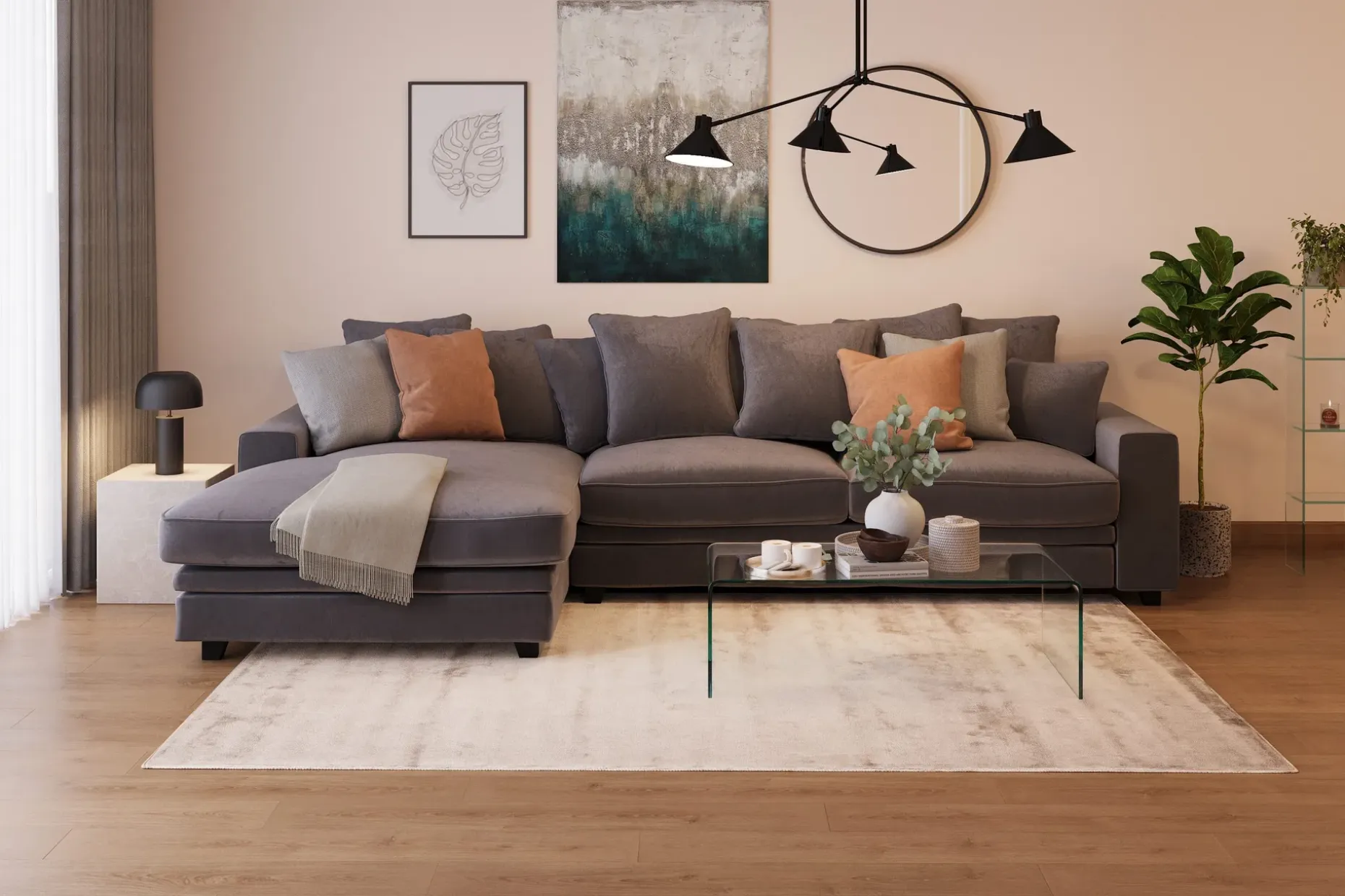 Bonisiolo Rektangulært Sofabord i Glass 110 cm