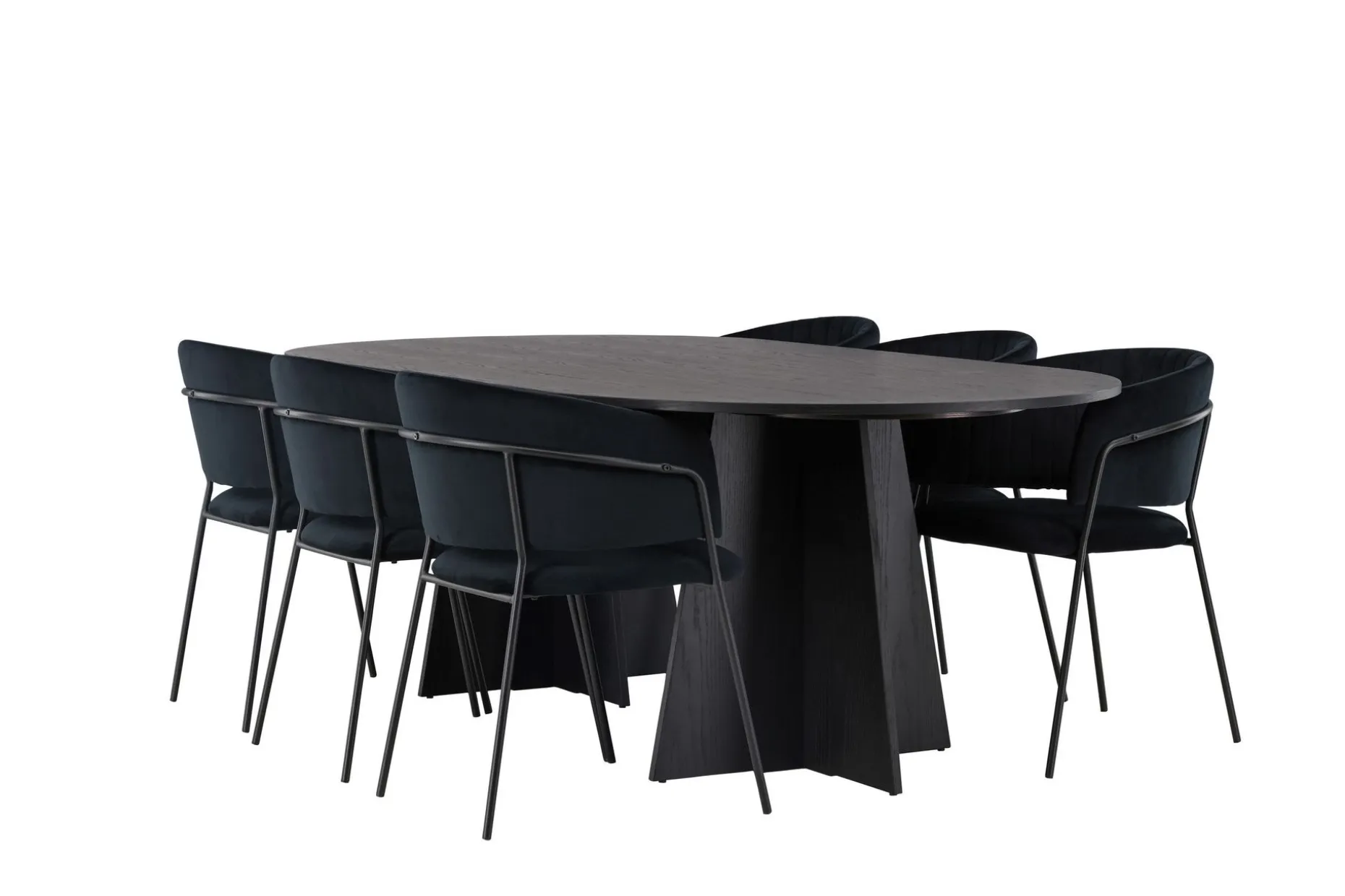 Bootcut Matgruppe 230 cm Oval med 6 Selma Stoler