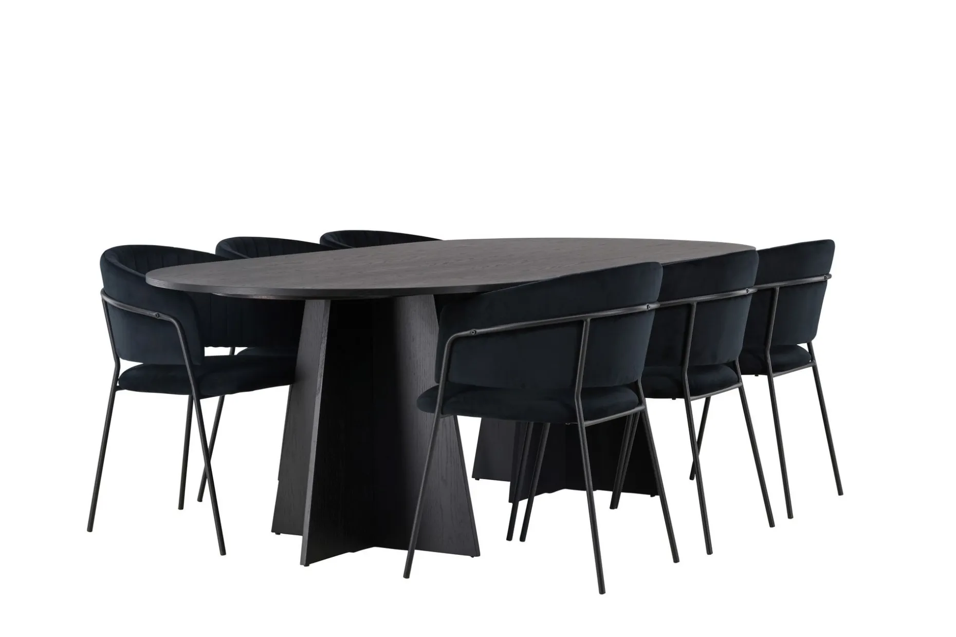 Bootcut Matgruppe 230 cm Oval med 6 Selma Stoler