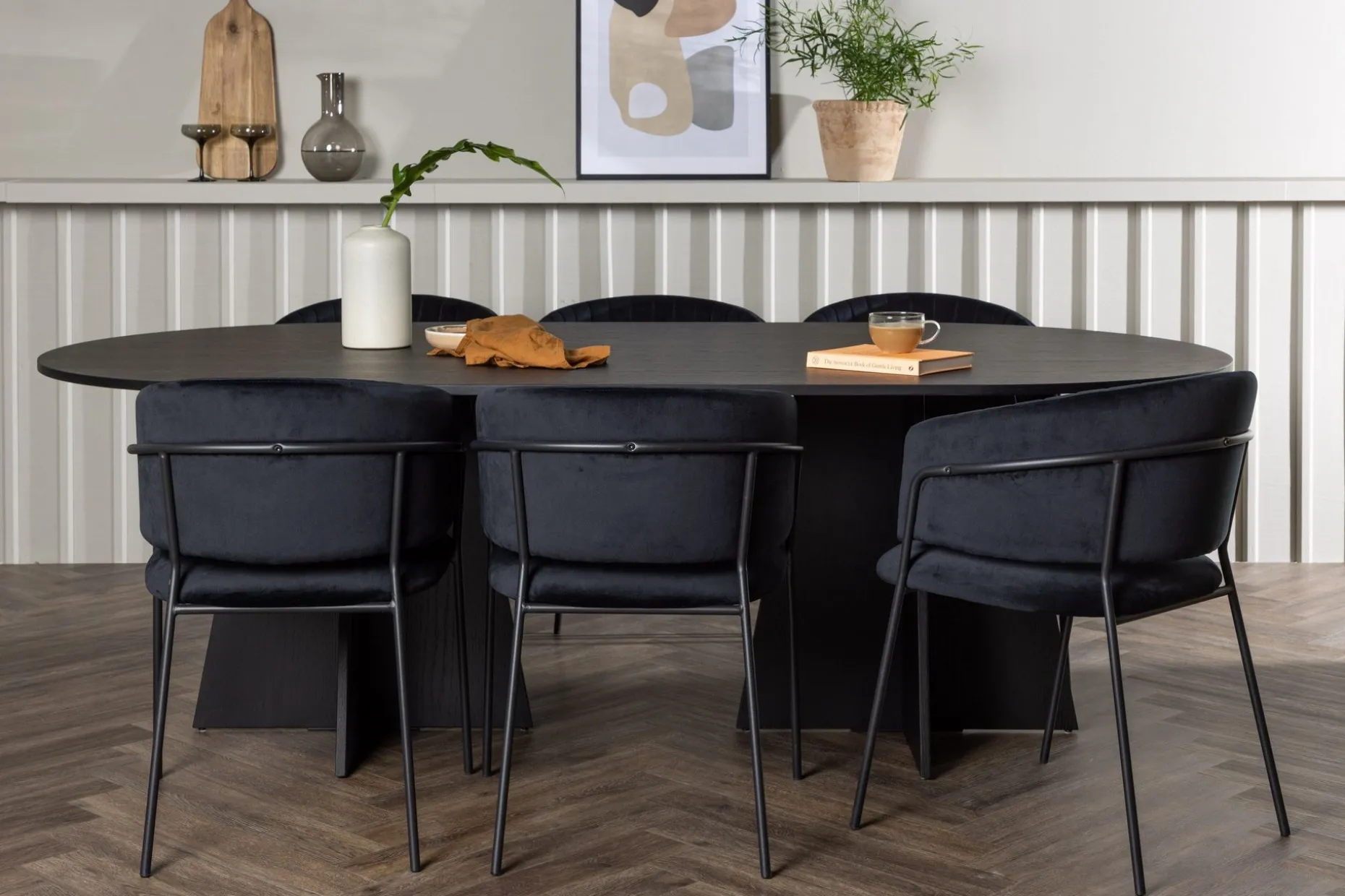 Bootcut Matgruppe 230 cm Oval med 6 Selma Stoler