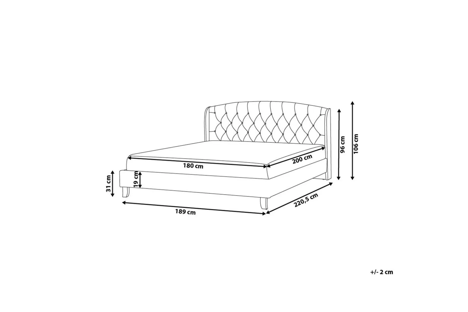 Bordeau Dobbeltseng 180 | 200 cm