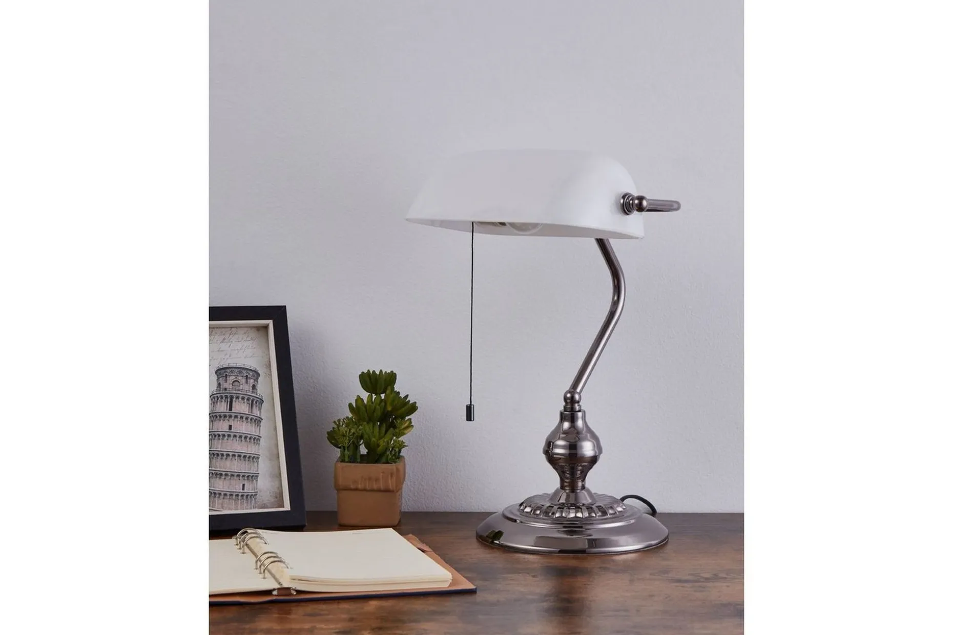 Bordlampe Eglo Banker Nickel Hvit