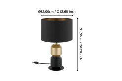 Bordlampe Eglo Laurignano Svart/Gull