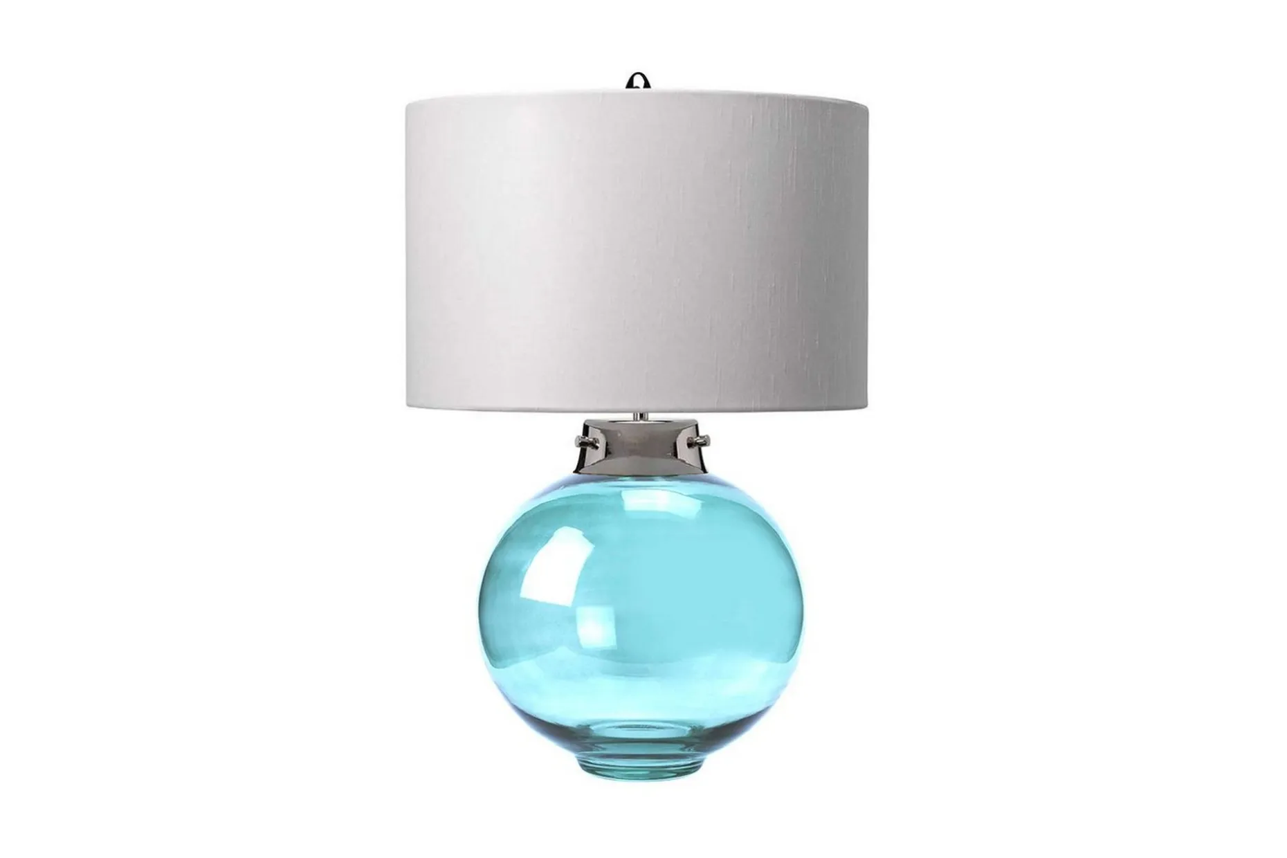 Bordlampe Elstead Lighting Kara Polert nikkel - Blått glass