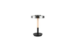 Bordlampe TRIO Celeste Matt svart/krom/tre