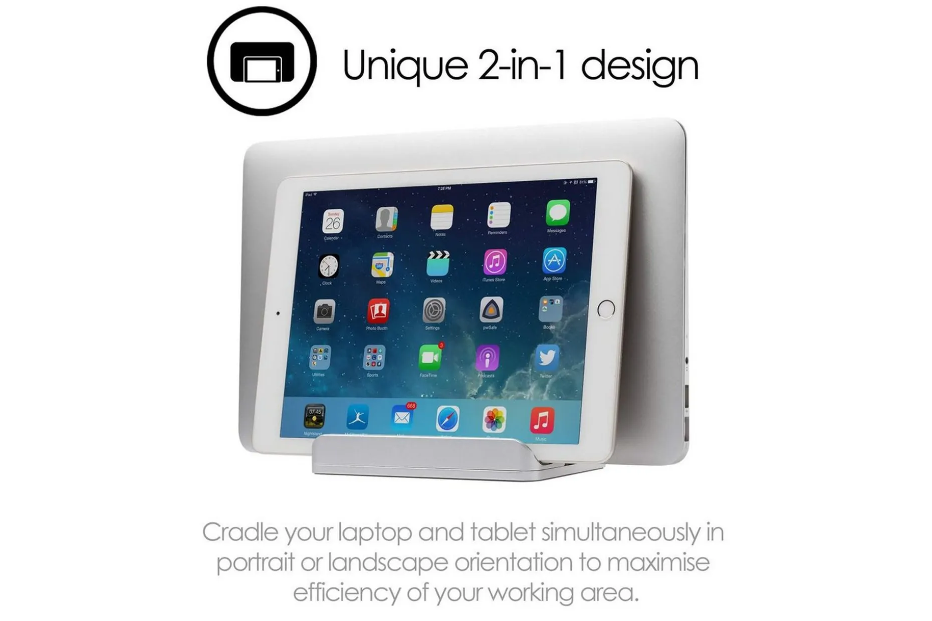 Bordstativ Desire2 2-i-1 Justerbar Aluminium