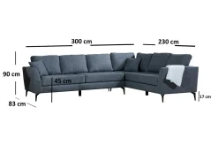 Bouchelle Hjørnesofa med Divan Høyre