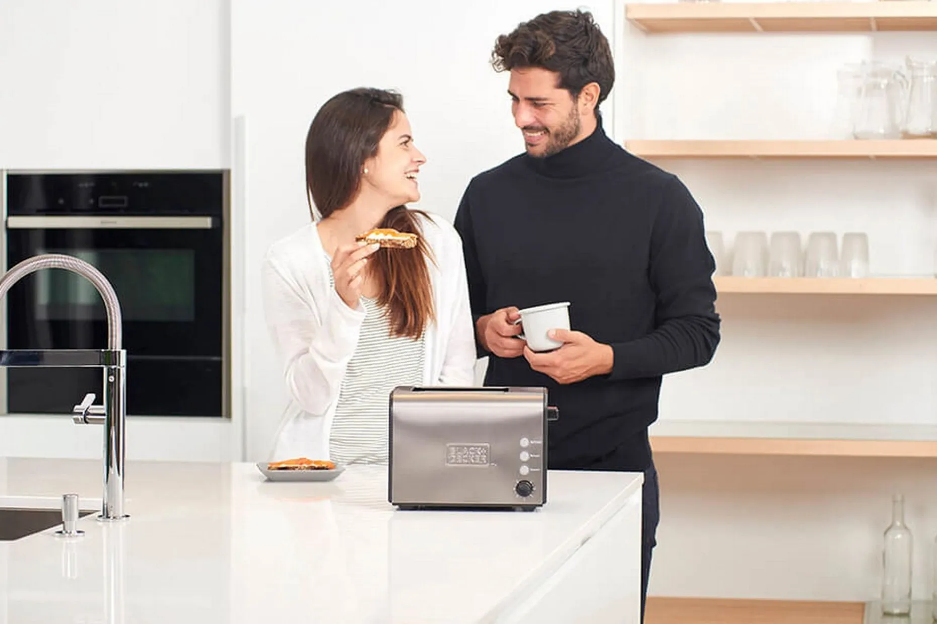 Brødrister Black+Decker 2 Rom børstet stål