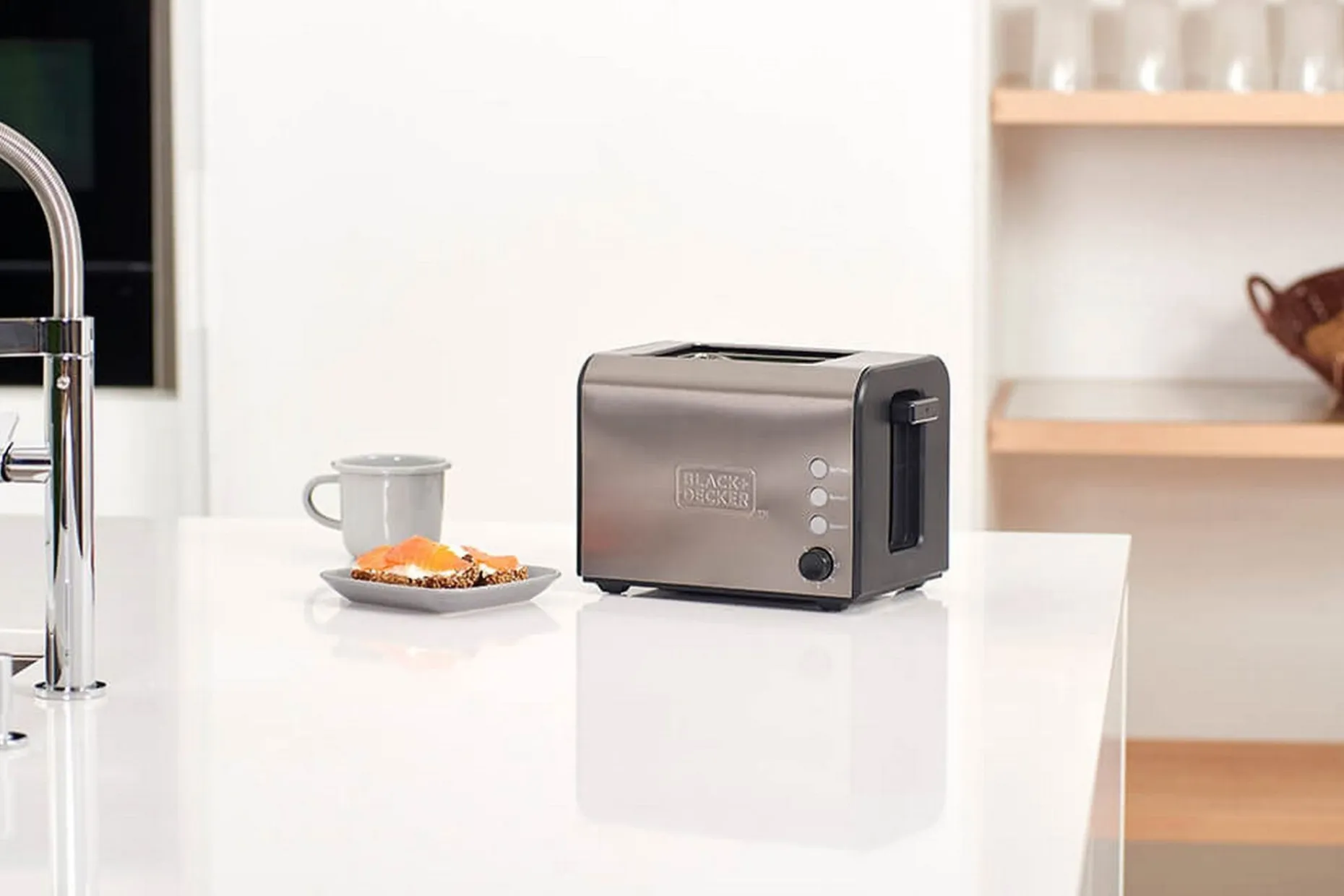 Brødrister Black+Decker 2 Rom børstet stål