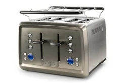 Brødrister Black+Decker 4 spor 1960W børstet stål
