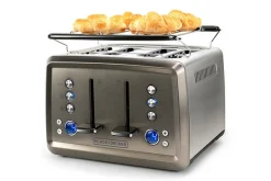 Brødrister Black+Decker 4 spor 1960W børstet stål